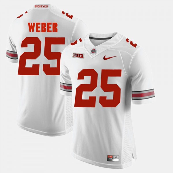 Ohio State Buckeyes Mike Weber Men's #25 Game Alumni White College Football Jersey 2404UHAG2